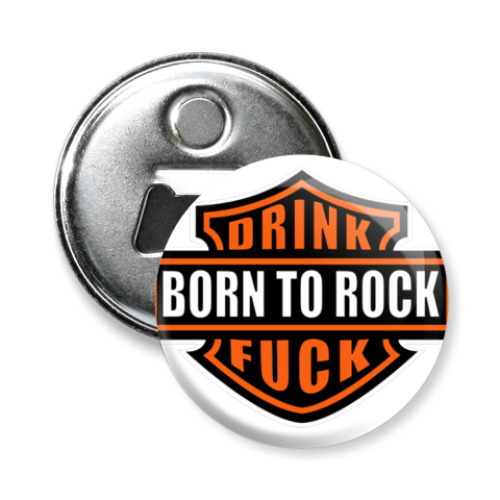Магнит-открывашка с принтом  BORN ROCK