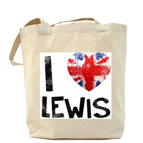 Сумка шоппер с принтом I LOVE LEWIS