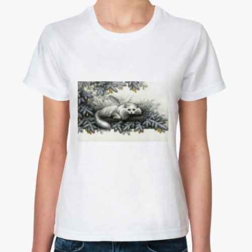 Классическая футболка с принтом Котоангел