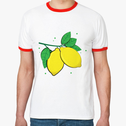 Футболка Ringer-T lemon with leaves