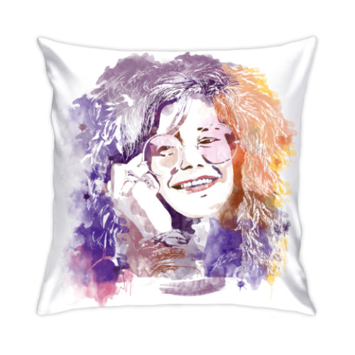 Подушка с принтом Дженис Джоплин – Janis Joplin