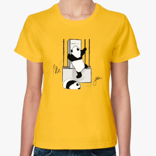 Женская футболка Climbing animals: Panda