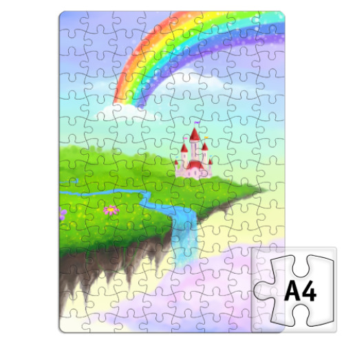 Пазл Замок под радугой