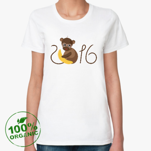Женская футболка из органик-хлопка Обезьянка Биззи 2016