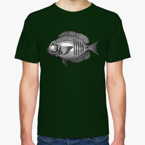 Футболка с принтом Гравированная рыба