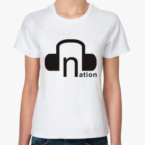 Классическая футболка с принтом Drum and Bass