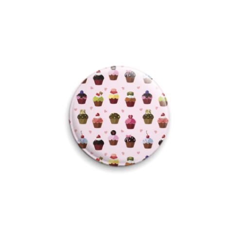 Значок 25мм с принтом 'Кексики'