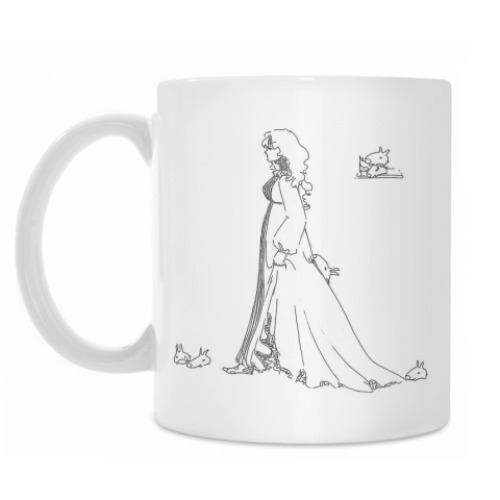 Кружка с принтом 'Муза с зайцами'