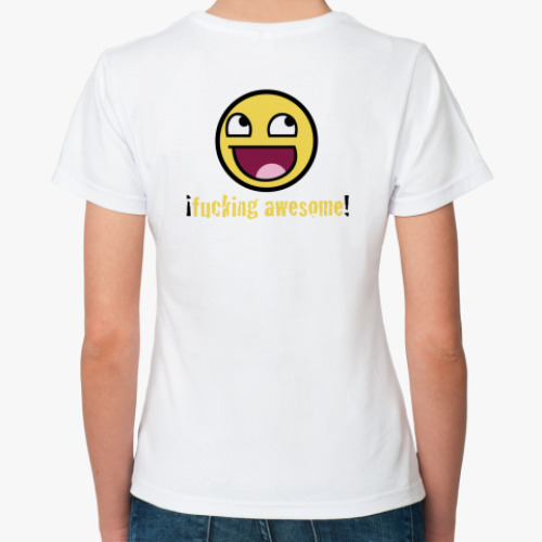 Классическая футболка с принтом fucking awesome!