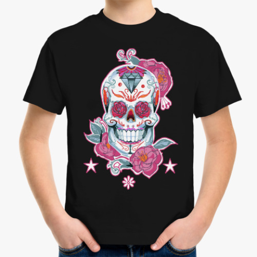 Детская футболка Flower skull