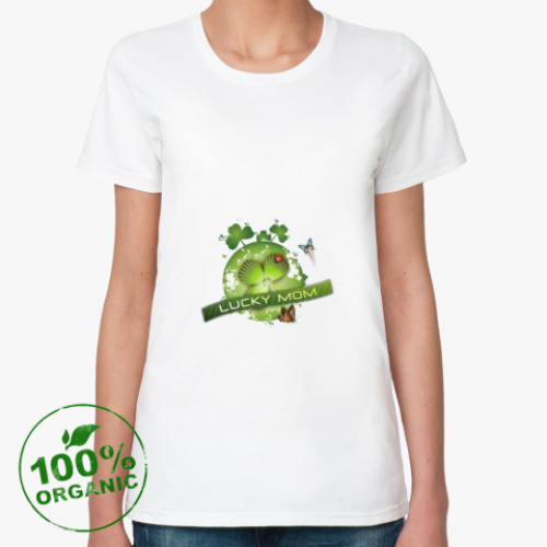 Женская футболка из органик-хлопка Lucky mom