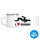 Кружка металлическая белая (круговая запечатка)