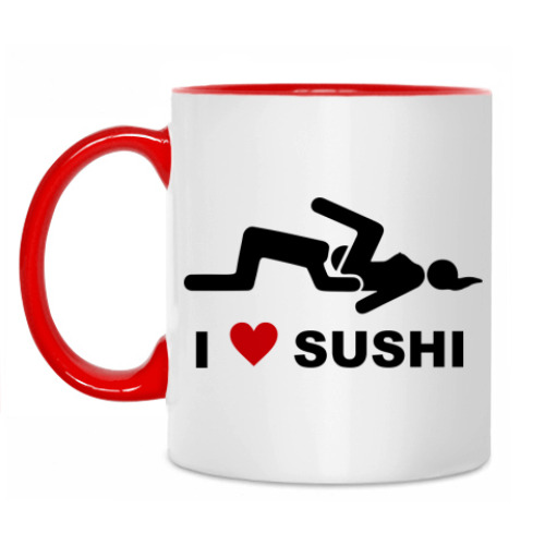 Кружка с принтом Я люблю суши