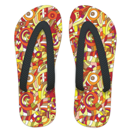 Шлепанцы (сланцы) с принтом 'Оранжевое настроение'