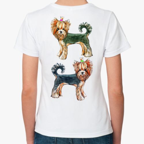 Классическая футболка с принтом Два йорка