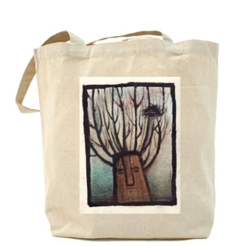 Сумка шоппер с принтом Дерево