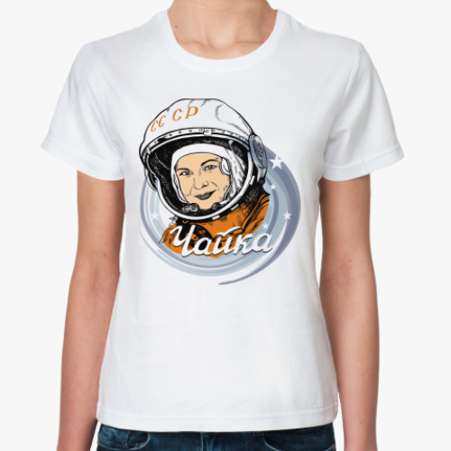 Классическая футболка с принтом Чайка