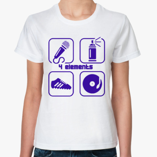 Классическая футболка с принтом 4 elements