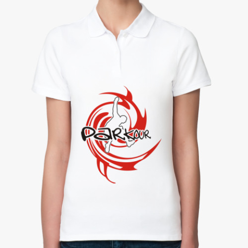 Женская рубашка поло (печать) с принтом Parkour