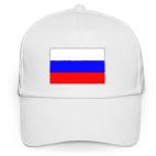 Кепка / бейсболка, белая (печать)  Флаг России