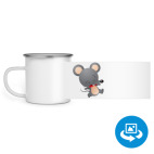 Кружка металлическая белая (круговая запечатка)