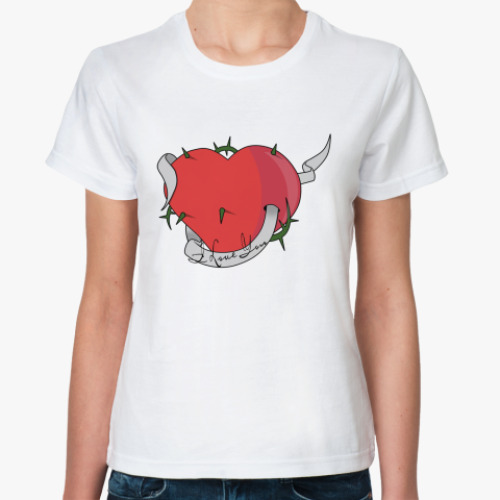 Классическая футболка с принтом love