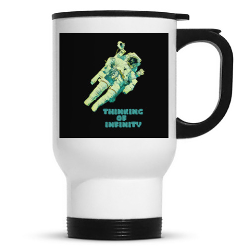 Кружка-термос с принтом Космонавт в Бесконечной Вселенной