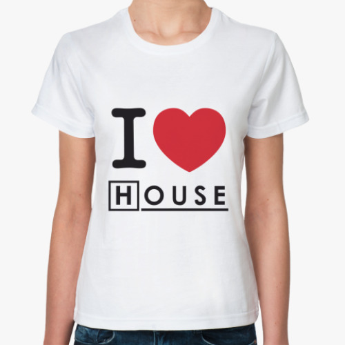 Классическая футболка с принтом I heart House Жен