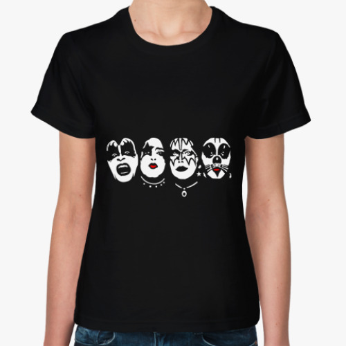 Женская футболка с принтом  kiss