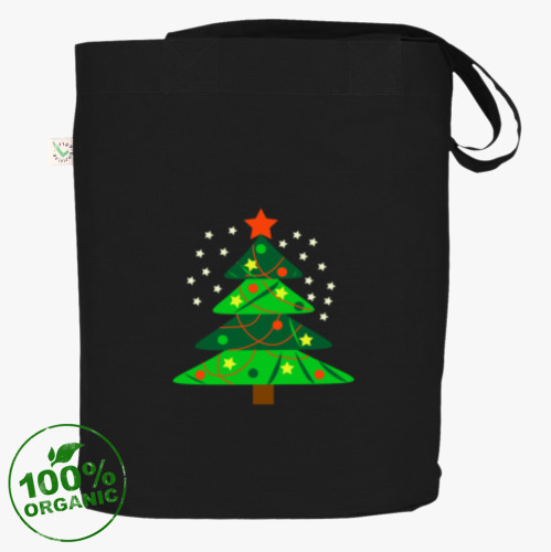 Сумка шоппер с принтом Новогодняя ёлка