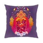 Подушка 35x35 см с цветной обратной стороной Kitsune Together Forever