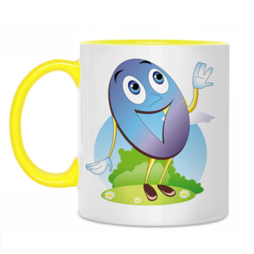 Кружка с принтом Кнопка и Скрепка