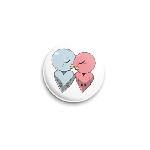 Значок 25мм с принтом Птички