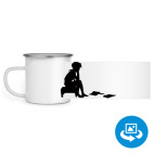 Кружка металлическая белая (круговая запечатка)