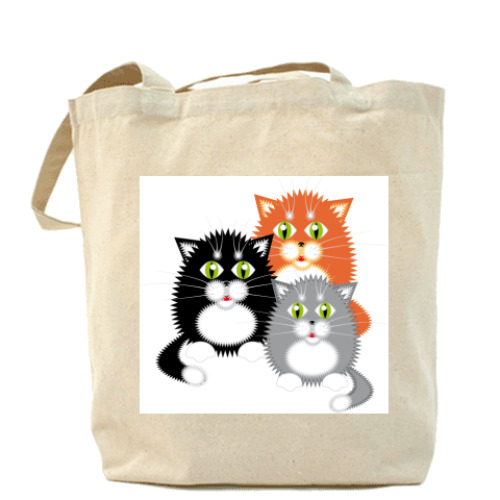 Сумка шоппер с принтом Котята