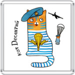 Кот десантник  и парашют