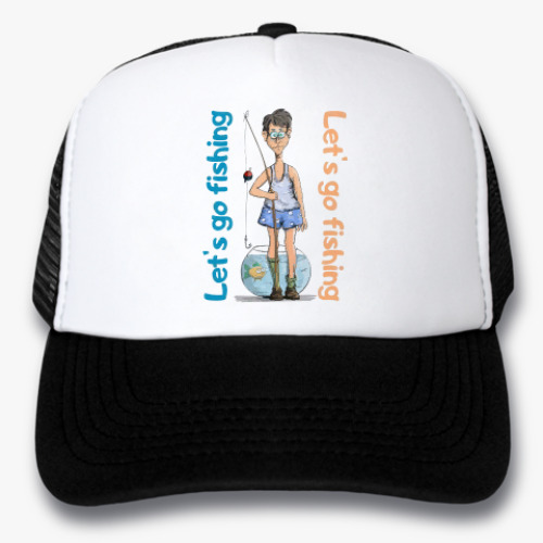 Кепка-тракер с принтом Поедем на рыбалку