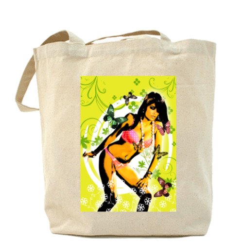 Сумка шоппер с принтом девушка