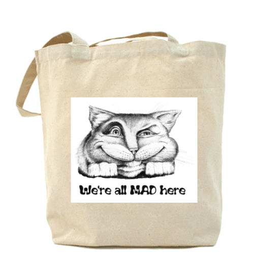 Сумка шоппер с принтом Чеширский Кот