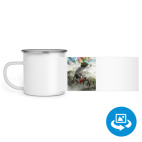 Кружка металлическая белая (круговая запечатка)