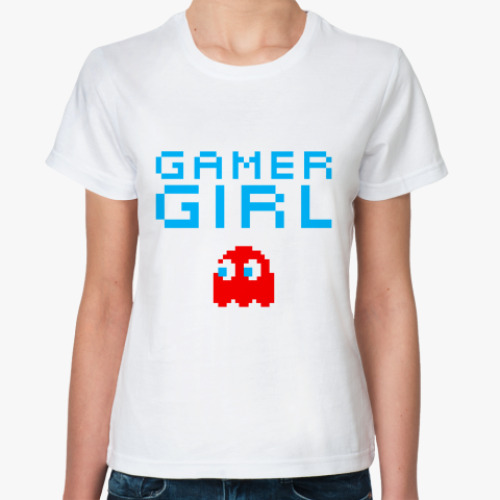 Классическая футболка с принтом Gamer Girl