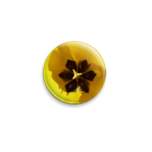 Значок 25мм с принтом Желтый тюльпан