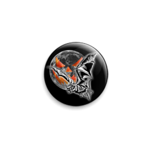 Значок 25мм с принтом Летучая мышь