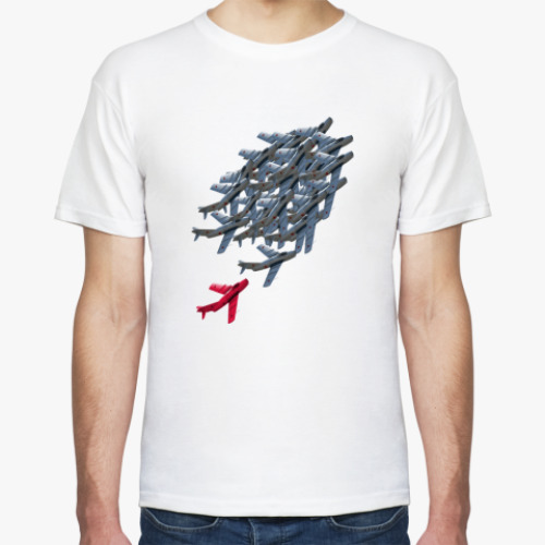 Футболка с принтом Косяк самолетов