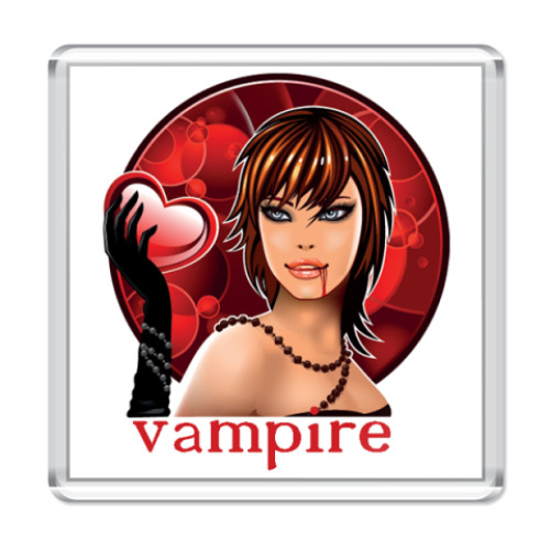 Магнит с принтом Девушка Вампир