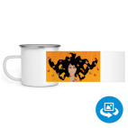 Кружка металлическая белая (круговая запечатка)