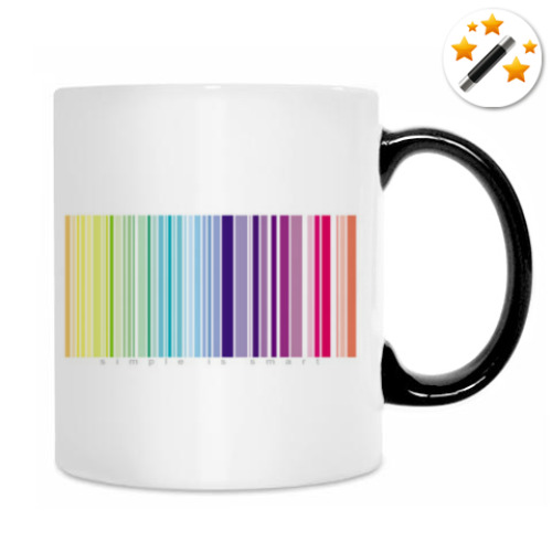 Кружка-хамелеон с принтом Штрих-код