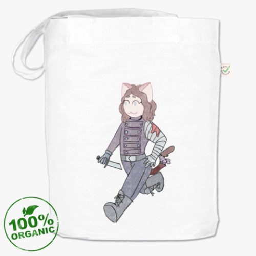 Сумка шоппер с принтом Котик Зимний