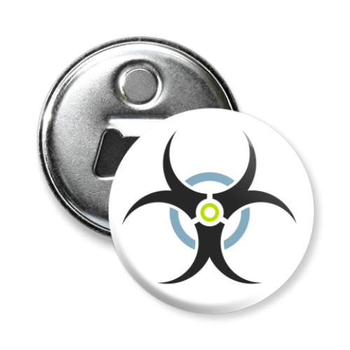 Магнит-открывашка с принтом биологическая опасность