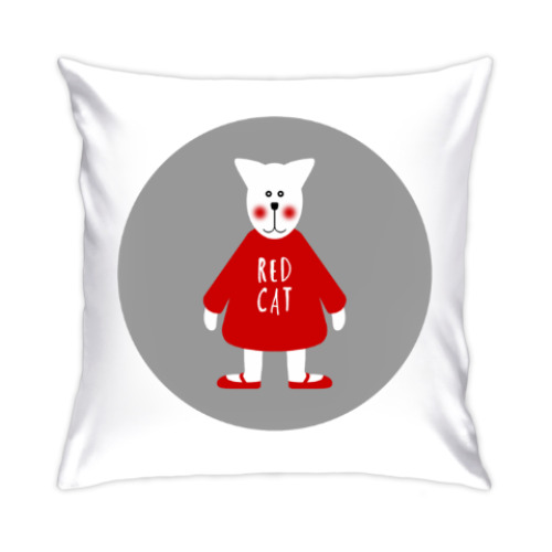Подушка с принтом Red Cat
